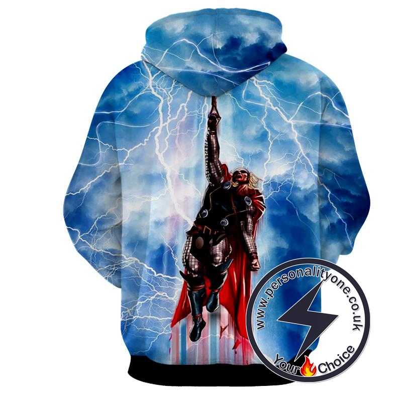 Flying Thor - Thor 3D - Hoodies
